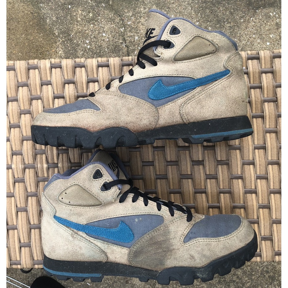 Vintage 90s Nike ACG Caldera Hiking Boots Gorpcore Brown Cyan Size 10 - Picture 2 of 6